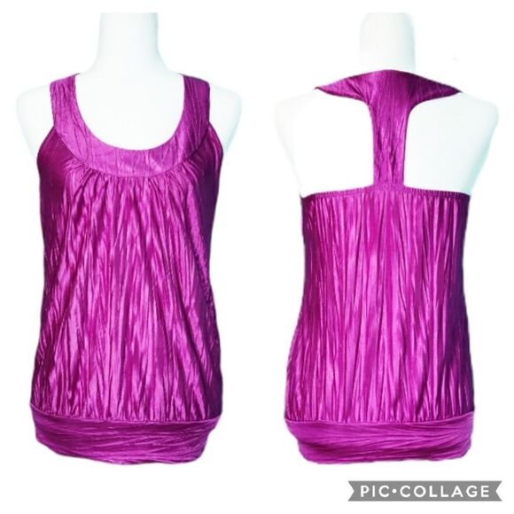 Byer Silky Fuschia Dressy T-back Tank Size S - Picture 1 of 11